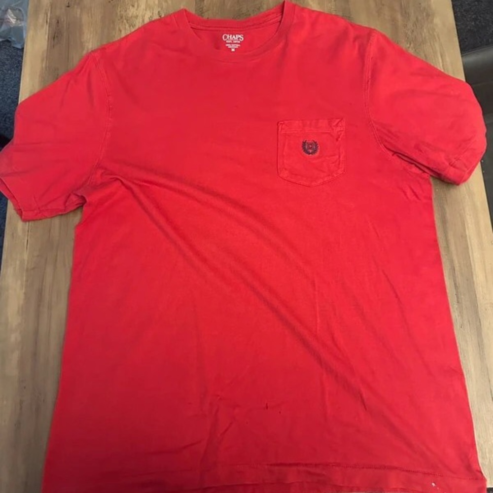 Chaps Men's Vivid Red Short Sleeve Tee